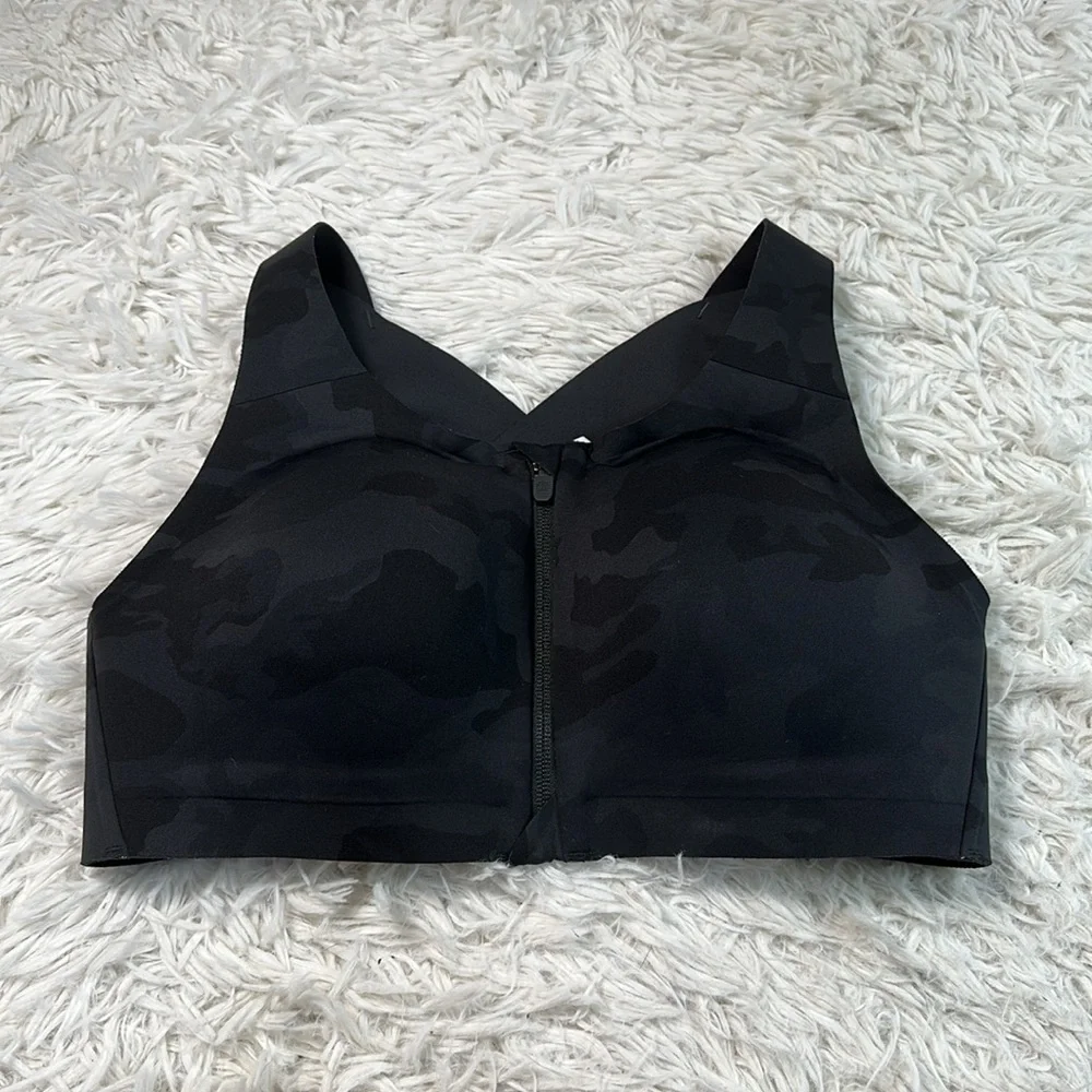 Lululemon Enlite Bra *Zip Front Incognito Camo Multi Grey